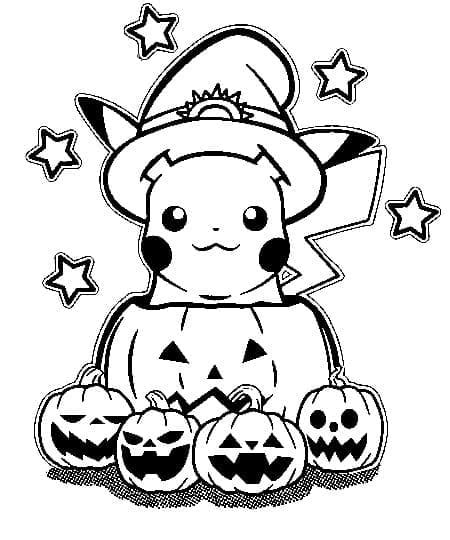 Adorable Halloween Pikachu coloring page - Download, Print or Color ...