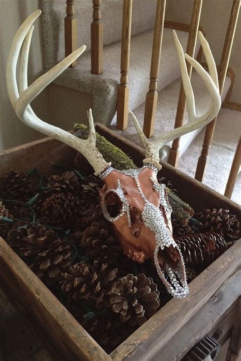 Deer Skull / Rhinestone / European Mount / Rustic Home Decor | Etsy | Cow skull decor, Deer ...