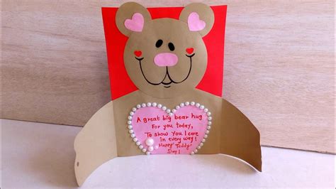 Teddy Day Card | Teddy Bear handmade card idea..Teddy day special card. - YouTube