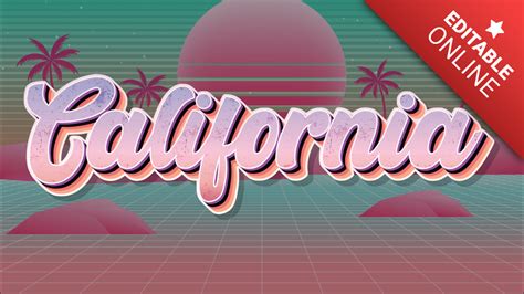 Retro California Text Effect | Font Generator