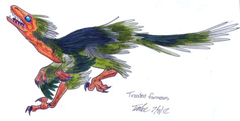 Troodon formosus feathered color by littledinosaurarms on DeviantArt