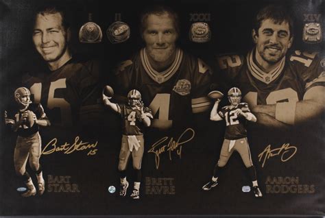 Bart Starr, Brett Favre & Aaron Rodgers Signed Packers "Super Bowl ...