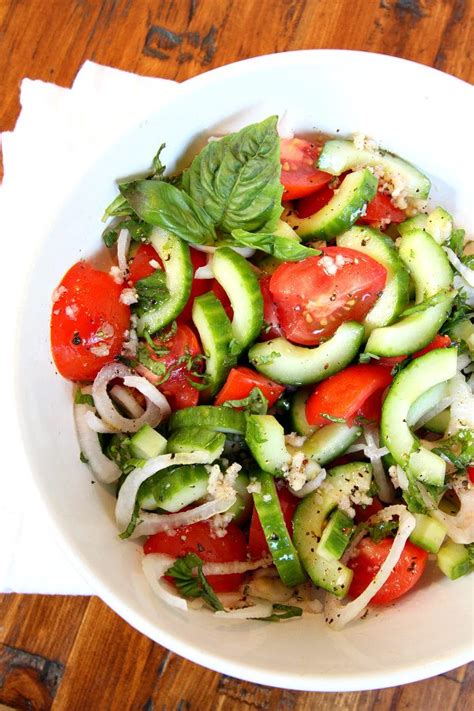 Tomato Cucumber and Basil Salad - Recipe Girl