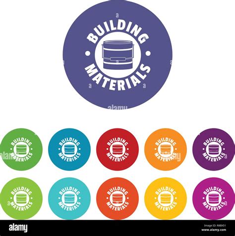 Building material icons set vector color Stock Vector Image & Art - Alamy