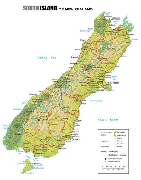 New Zealand South Island Road Map The World Map | Hot Sex Picture