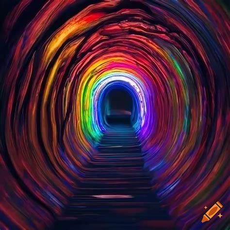Vibrant and illuminated tunnel
