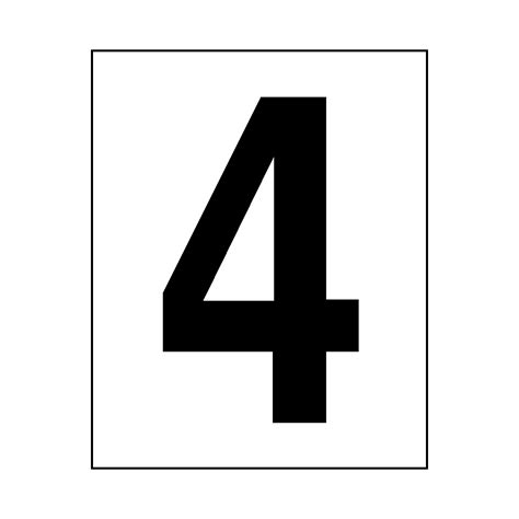 Number 4 Sticker Black | Safety-Label.co.uk