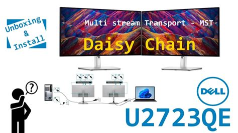 Unboxing and installing 2 DELL U2723QE monitors - Daisy Chain - YouTube