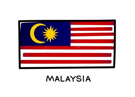 Flag of Malaysia. Colorful Malaysian Flag Logo. Blue, Red and White ...