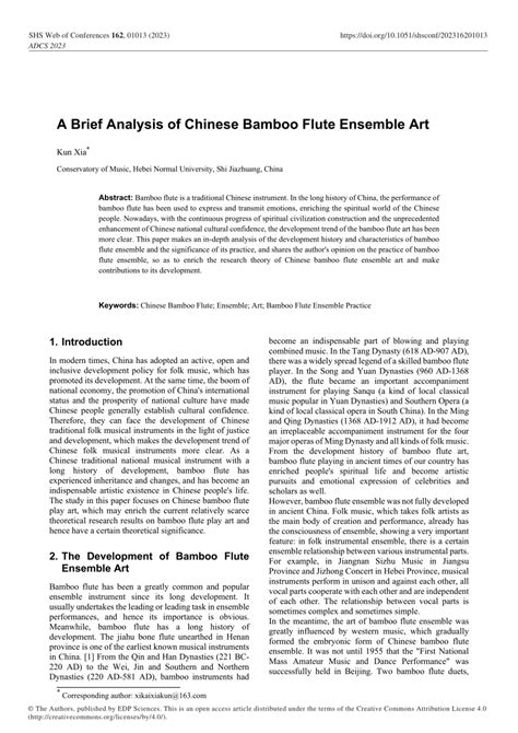 (PDF) A Brief Analysis of Chinese Bamboo Flute Ensemble Art