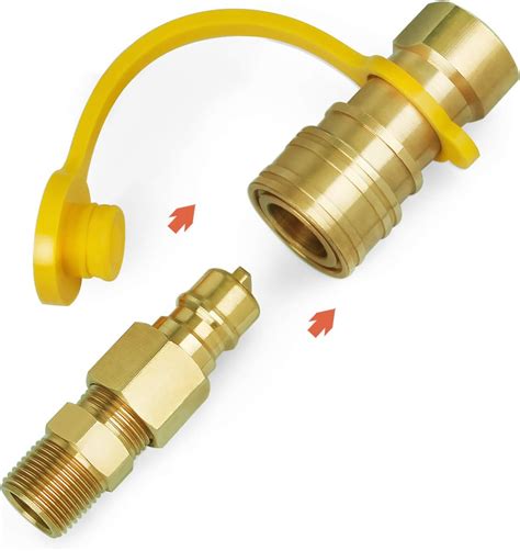 GASPRO Propane/Natural Gas Quick-Connect Kit 3/8inch Male Pipe Thread x 3/8inch Female Pipe ...