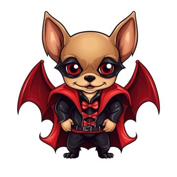 Chihuahua Dog With Red Vampire Halloween Costume Vector Illustration ...