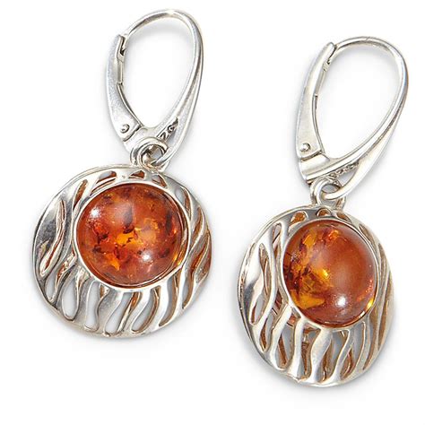 Pair of Sterling Silver Amber Wave Earrings - 616811, Jewelry at Sportsman's Guide