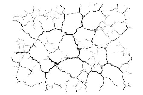 Natural cracks background. Vector overlay texture of cracked surface. One color graphic resource ...