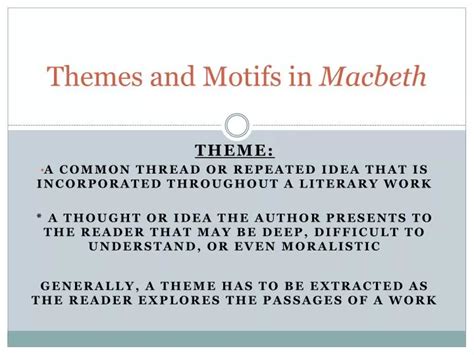 PPT - Themes and Motifs in Macbeth PowerPoint Presentation - ID:2669797