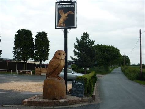 A. CHAINSAW SCULPTURES OVER 2 metres HIGH: Large Barn Owl, The Barn Owl Inn, Warrington Lane ...