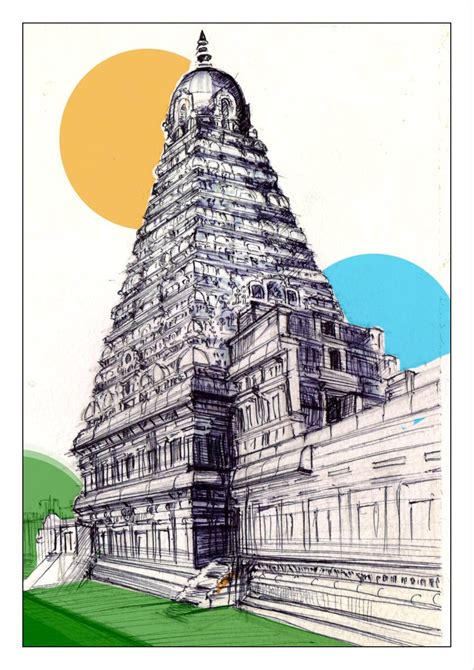 Thanjavur Big Temple Art Print Hindu Art Architecture - Etsy