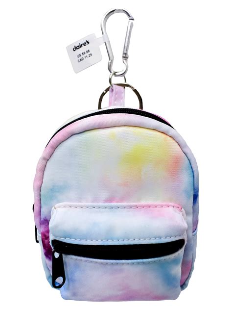 Claire's Girls’ Rainbow Tie Dye Plastic and Metal Mini Backpack ...