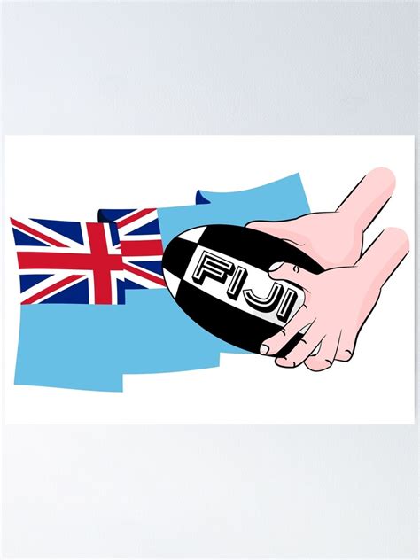 "Fiji Rugby Flag" Poster by piedaydesigns | Redbubble