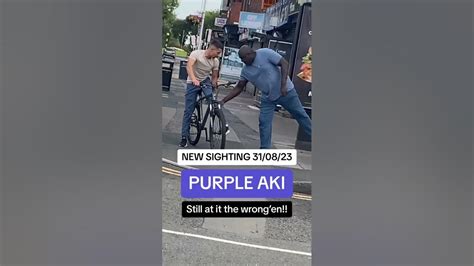 “Purple Aki” spotted in Leeds touching muscles - YouTube