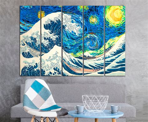 The Great Wave Canvas Print Pop art decor Modern art print | Etsy