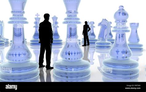 Strategy concept. Two business men playing chess Stock Photo - Alamy