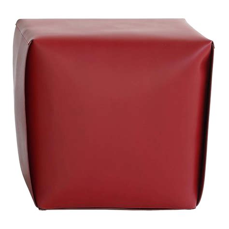 Big Bao Red Leather Ottoman by Viola Tonucci For Sale at 1stDibs
