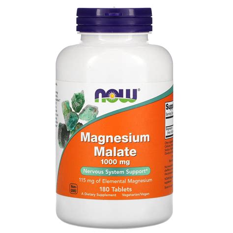 NOW Foods, Magnesium Malate, 1,000 mg, 180 Tablets