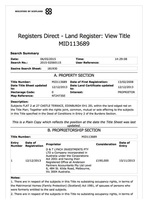 Scotland Land Registry Searches - Land Register