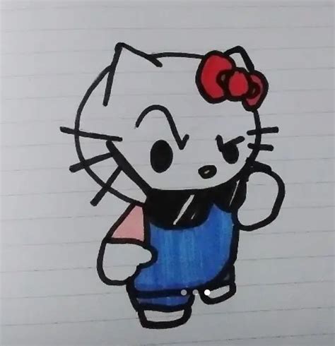 Hello Kitty Drawing with Cup and Bow