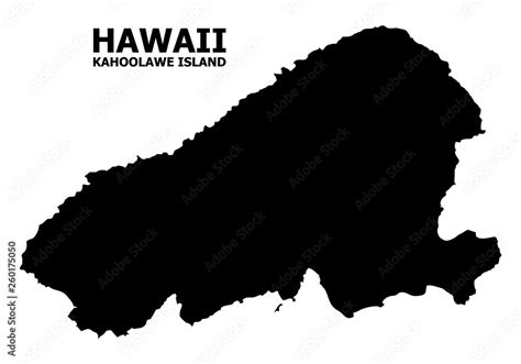 Vector Flat Map of Kahoolawe Island with Caption Stock Vector | Adobe Stock