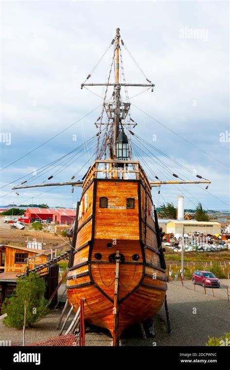 Magellan Replica Ship - Punta Arenas - Chile Stock Photo - Alamy