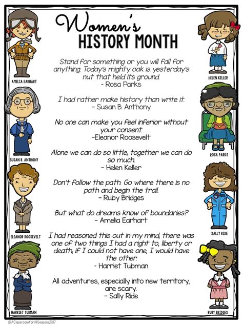 Women's History Month Activities Worksheets