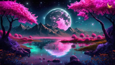 Moon Night Cherry Blossom 4K #3291m Wallpaper PC Desktop