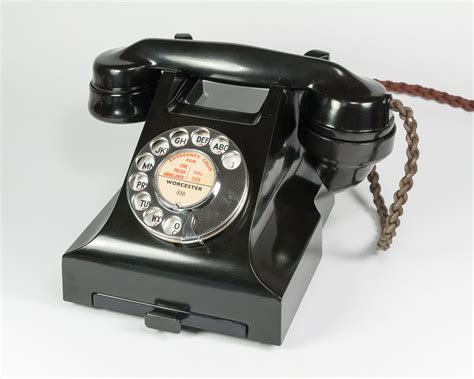 Bakelite Phone 332L with drawer, antique British GPO dial telephone