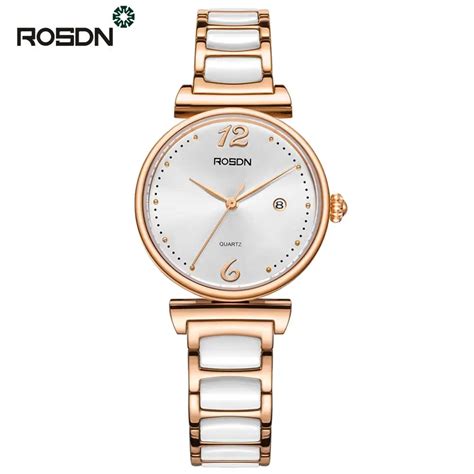 ROSDN Brand High end Watches Women Quartz Watches Luxury Ceramic ...