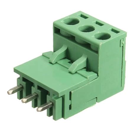 10Pcs 5.08mm Pitch 3Pin Plug in Screw PCB Terminal Block Connector Right Angle-in Terminals from ...