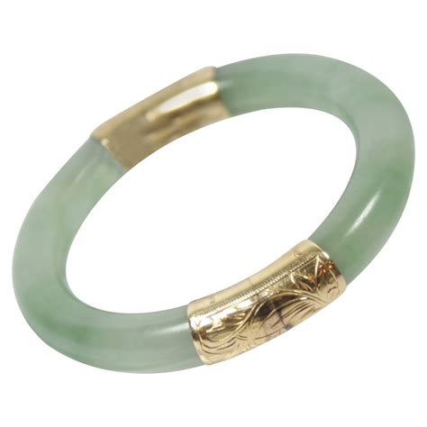 Jade Bracelet with Gold Clasp at 1stDibs