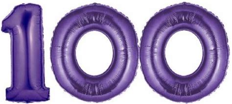 Purple Number 100 Balloon | Large Purple 100th Birthday Balloons