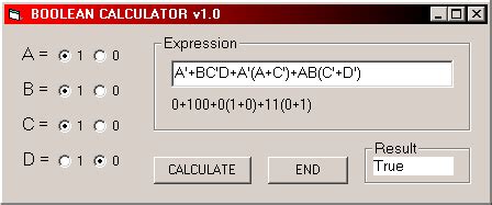 Boolean Equation Simplification Calculator