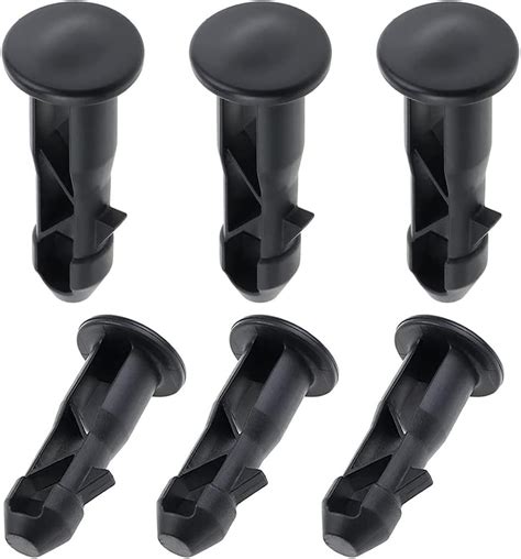 6 PCS Wheelie Bin Lid Hinge Pins 65x18mm Black Plastic Fit for 240 Liters Outdoor Household and ...