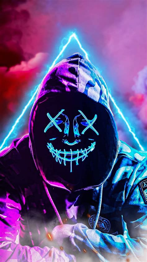 NEON MASK, "neon, Man, NEON, SHERIF, blue", life, mask, pink, HD phone wallpaper | Peakpx