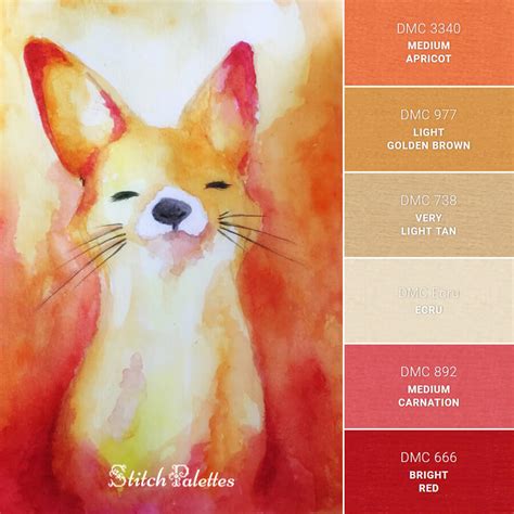 Fire Fox - Embroidery Color Palette (With Thread Codes)