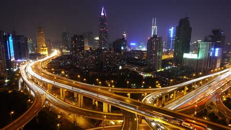 Stock Video Clip of Aerial View of freeway busy city rush | Shutterstock