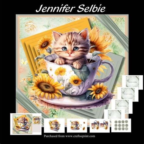 Cute kitten in a teacup No.2 - CUP1213422_9955 | Craftsuprint