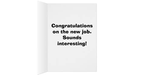 Funny New Job Congratulations Greeting Card | Zazzle