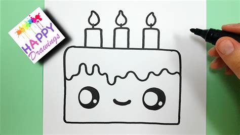 Cute Cake Drawing Easy / Easy, step by step cake drawing tutorial.