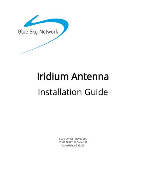 Iridium Antenna Installation Guide | PDF | Antenna (Radio) | Satellite