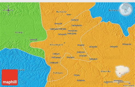 Political 3D Map of Kisangani