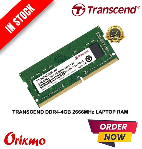 TRANSCEND DDR4-4GB 2666MHz LAPTOP RAM Cash Price:රු.4,100.00 – Orikmo